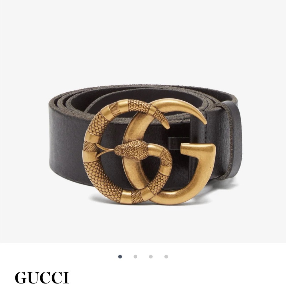 GG Snake-buckle leather belt